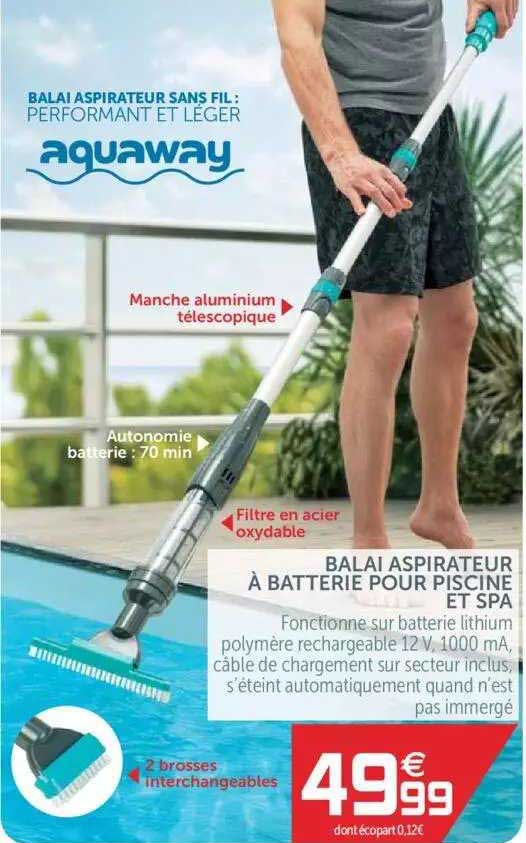 Balai Aspirateur à Batterie Pour Piscine Et Spa