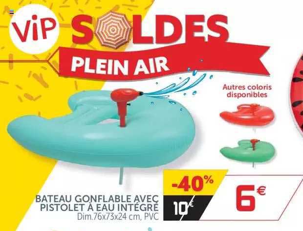 bateau gonflable avec pistolet à eau intégré