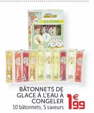 bâtonnets de glace à l'eau à congeler