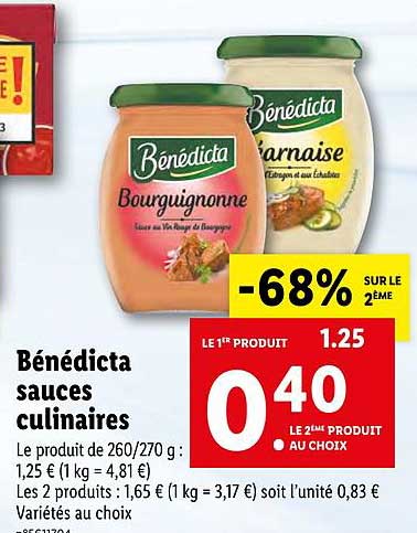 bénédicta sauce culinaires