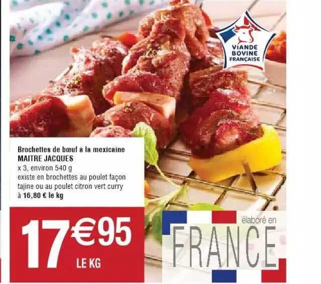 brochettes de boeuf à la mexicaine maître jacques