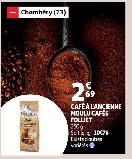 café à l'ancienne moulu cafés folliet