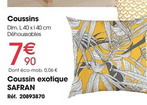 coussin exotique safran