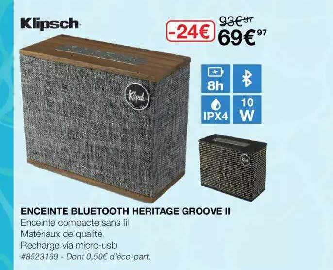 Enceinte Bluetooth Heritage Groove II Klipsch