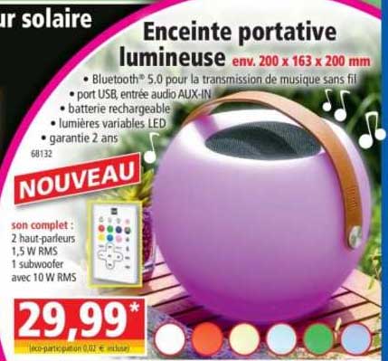 enceinte portative lumineuse