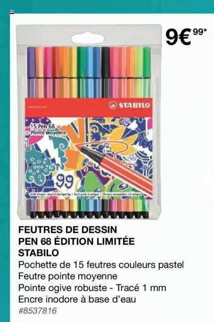feutres de dessin pen 68 édition limitée stabilo