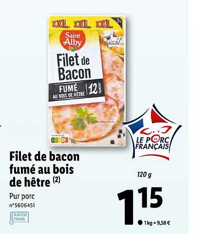 filet de bacon fumé au bois de hêtre saint alby