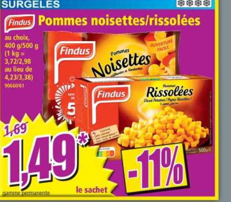 Findus Pommes Noisettes Rissolées
