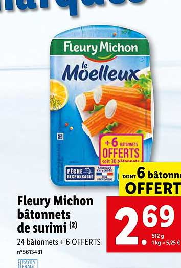 fleury michon bâtonnets de surimi