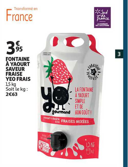 Fontaine à Yaourt Saveur Fraise Yeo Frais