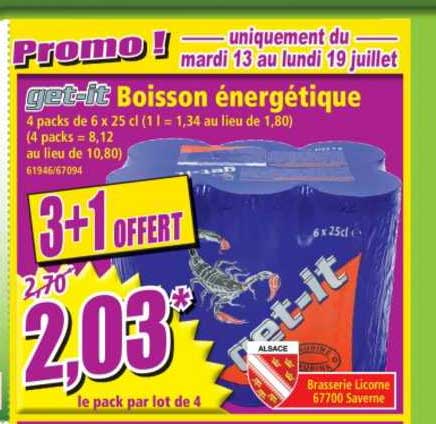 get-it boisson énergétique 3+1 offert