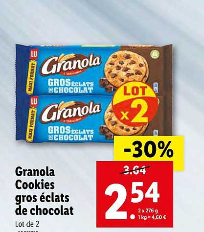 Granola Cookies Gros éclats De Chocolat