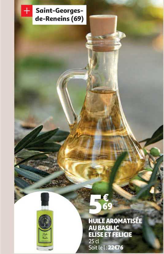 huile aromatisée au basilic élise et félicie