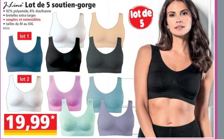 j-line lot de 5 soutien-gorge