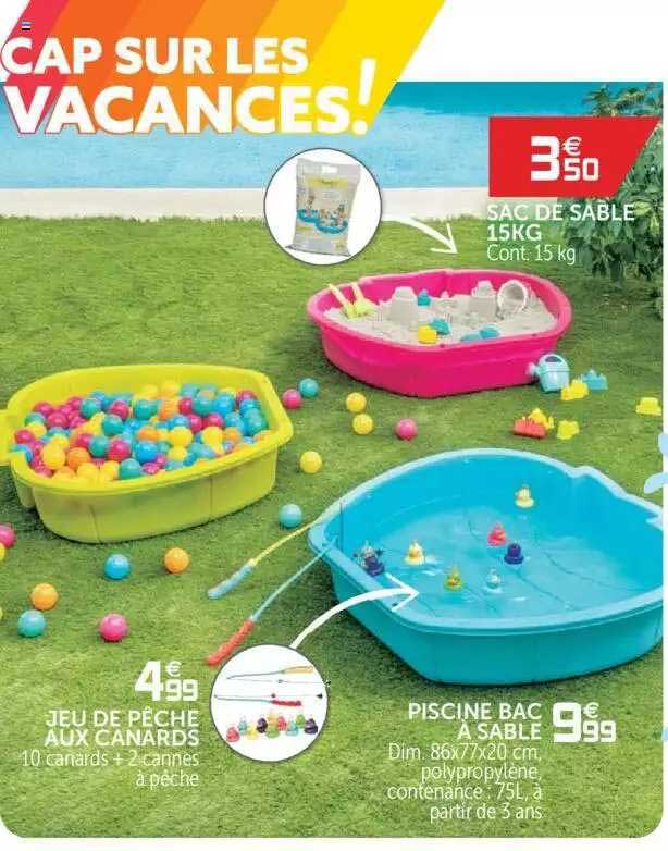 jeu de pêche aux canards, piscine bac à sable