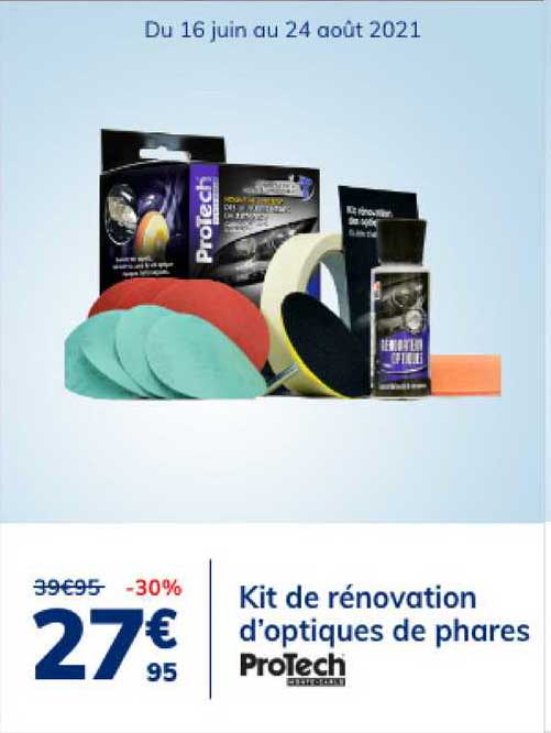 kit de rénovation d'optiques de phares protech
