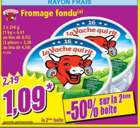 la vache qui rit fromage fondu -50% sur la ème boîte