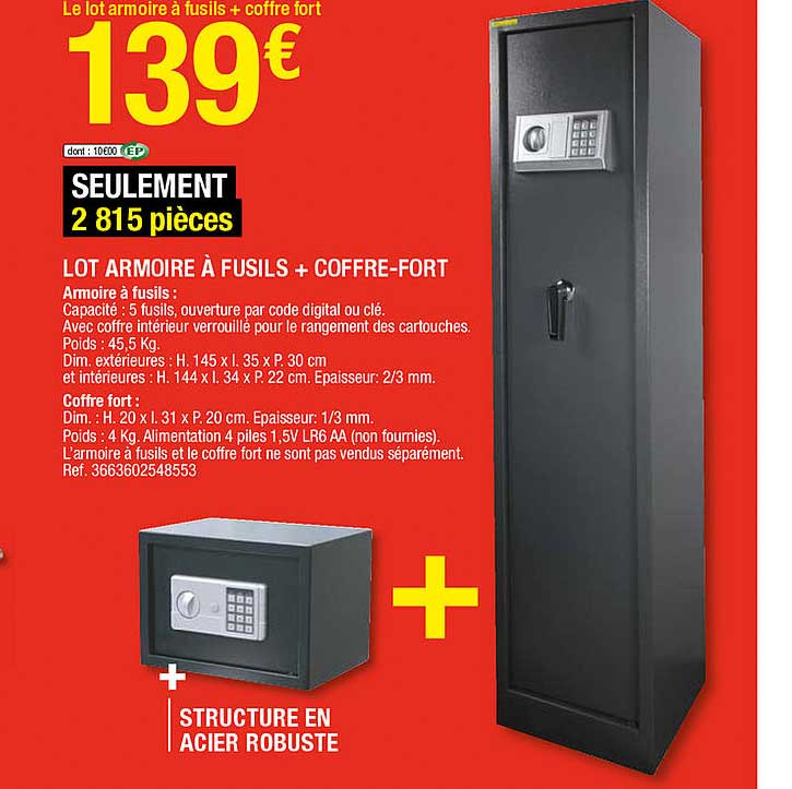 lot armoire à fusils + coffre-fort