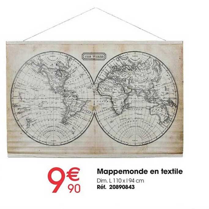 mappemonde en textile