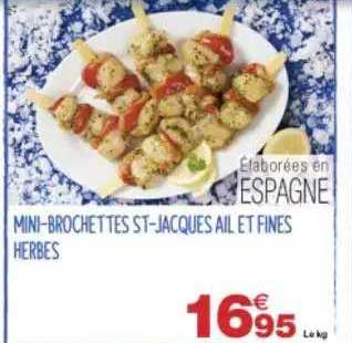 Mini-brochettes St-jacques Ail Et Fines Herbes