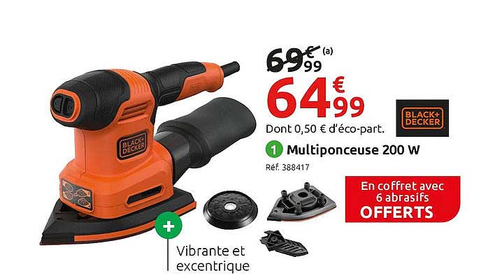 multiponceuse 200 w black + decker
