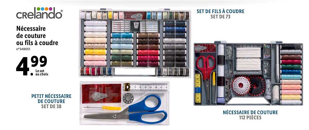 nécessaire de couture ou fils à coudre crelando