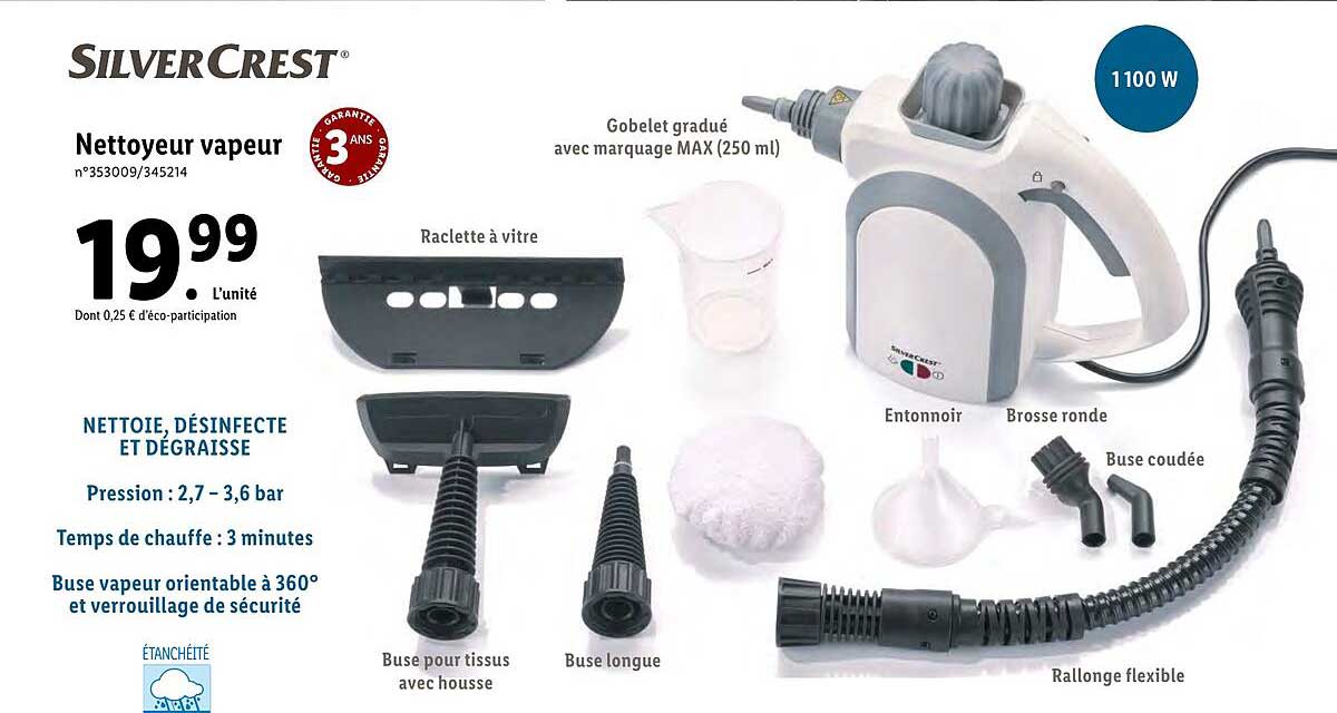 nettoyeur vapeur silver crest