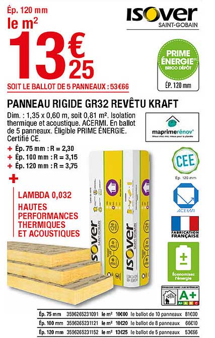 panneau rigide gr32 revêtu kraft