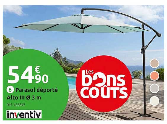 parasol déporté alto III 3m inventiv