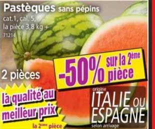 Pastèques Sans Pépins -50% Sur La 2ème Pièce