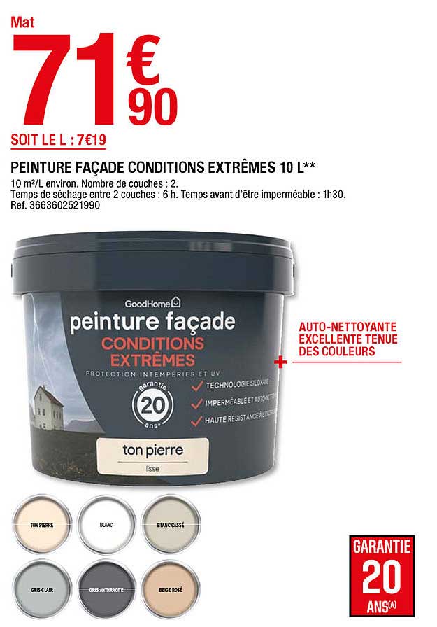 peinture façade conditions extrême 10 l goodhome