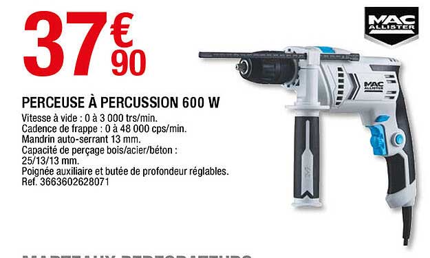 perceuse à percussion 600 w mac allister