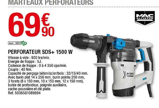 perforateur sds+ 1500 w mac allister