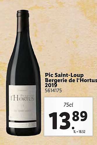 pic saint-loup bergerie de l'hortus 2019