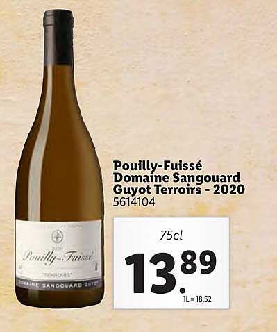 pouilly-fuissé domaine sangouard guyot terroirs - 2020