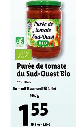 purée de tomate du sud-ouest bio
