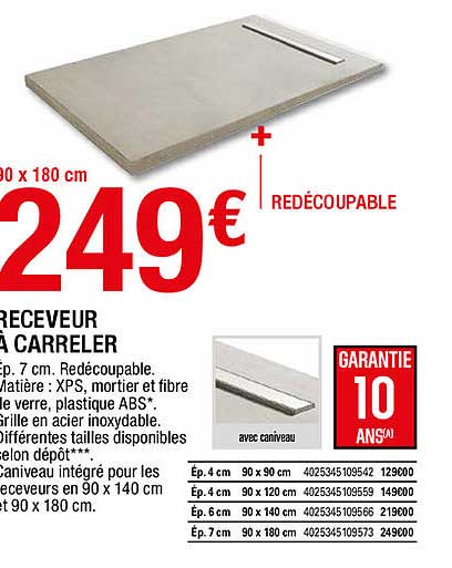 receveur à carreler