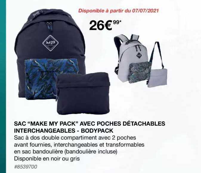 sac "make my pack" avec poches détachables interchangeables - bodypack