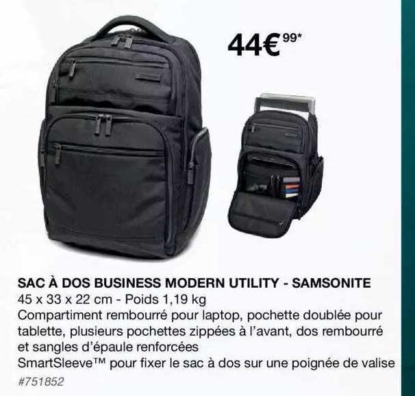 sac à dos business modern utility - samsonite