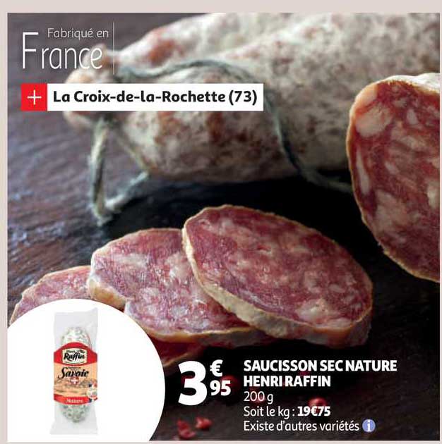 saucisson sec nature henri raffin