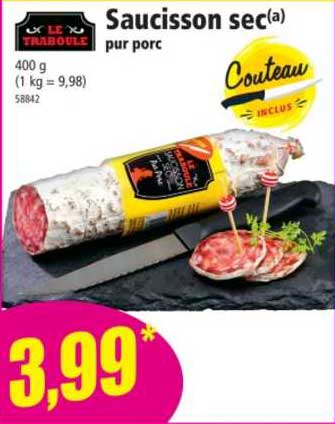 Saucisson Sec Pur Porc