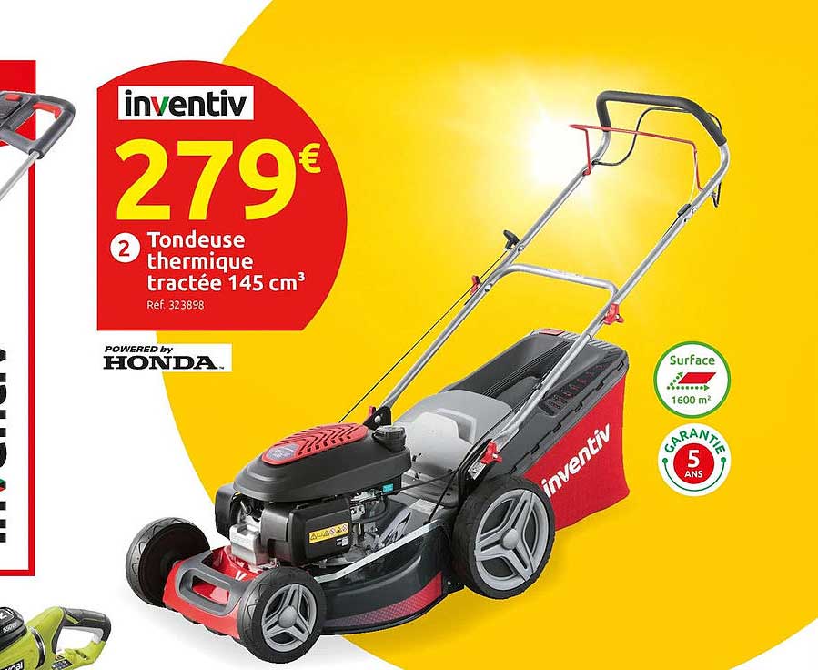 tondeuse thrermique tractée 145 cm3 inventiv