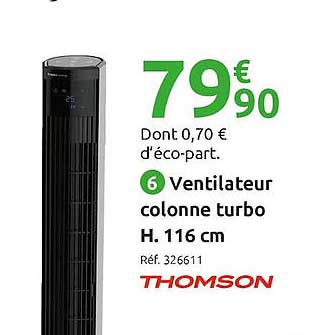 Ventilateur Colonne Turbo H. 116 Cm Thomson