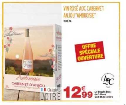 vin rosé aoc cabernet anjou "ambroisie"
