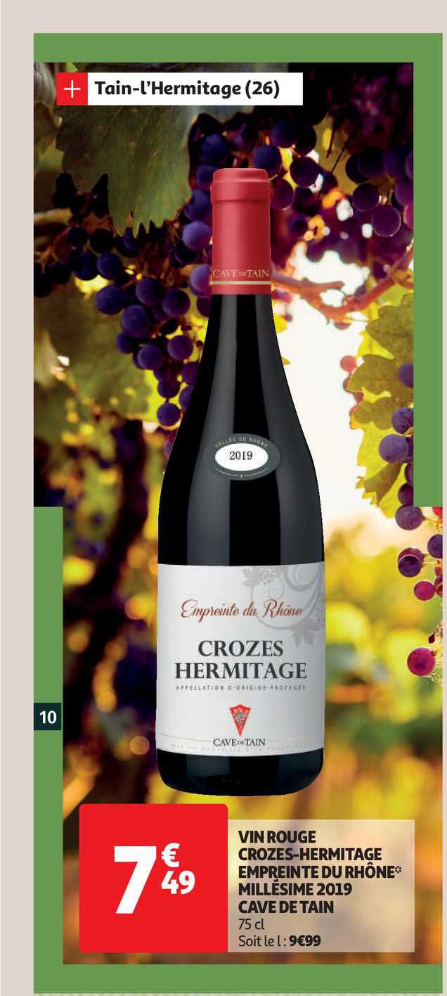 vin rouge crozes-hermitage empreinte du rhône millésime 2019 cave de tain