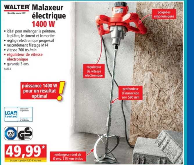walter malaxeur électrique 1400w