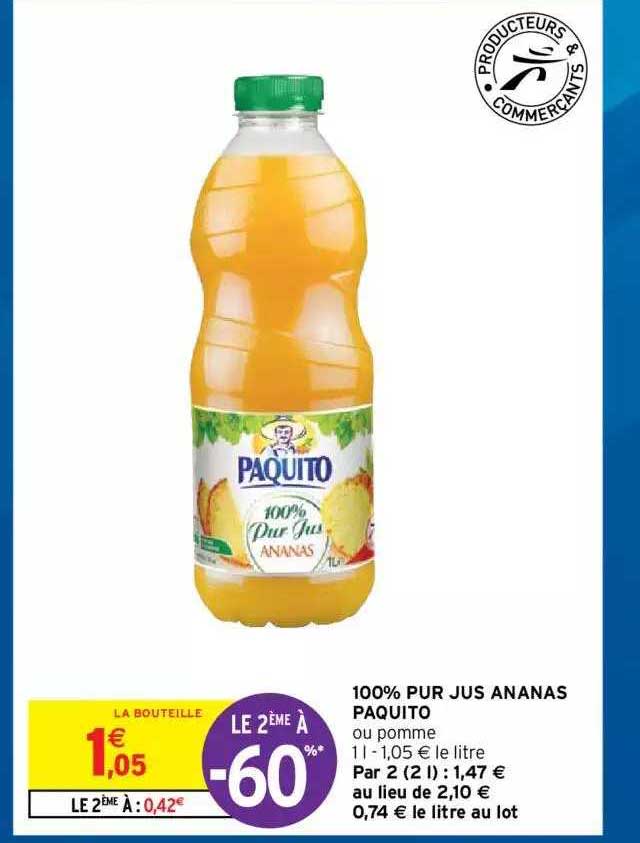100% Pur Jus Ananas Paquito