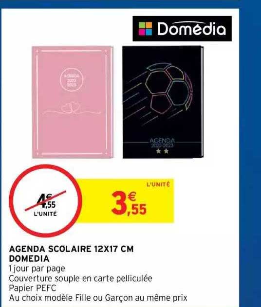 Agenda Scolaire 12 X 17 Cm Domédia