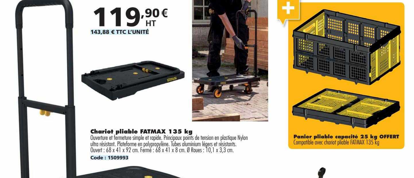 Chariot Pliable Fatmax 135 Kg