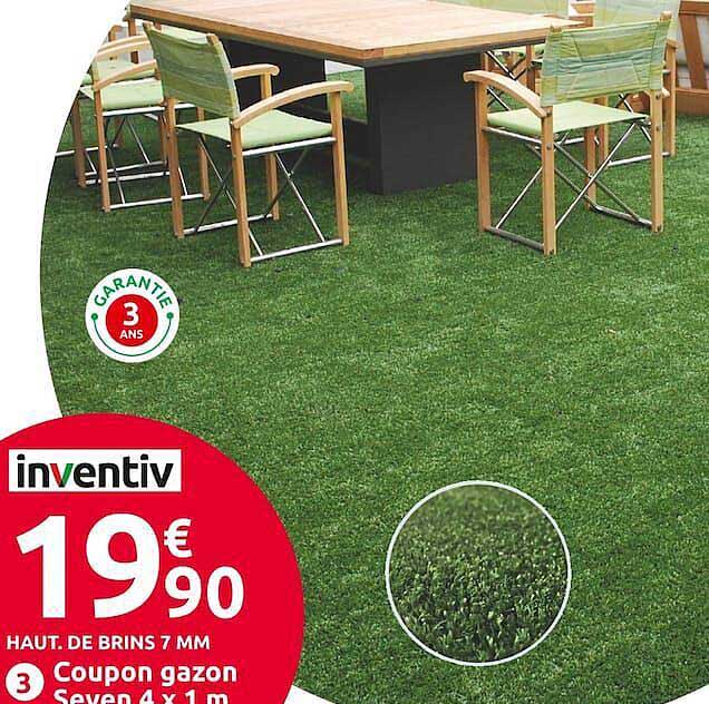 coupon gazon seven 4 x 1 m inventiv